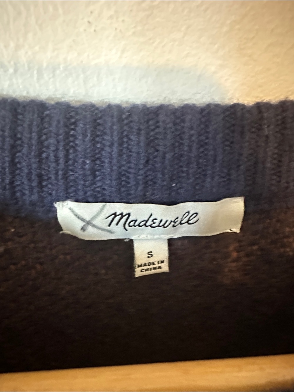 Madewell Wool Blend Argyle Knit Sweater Size S Academia Preppy Retro 90s Cozy - Picture 4 of 6